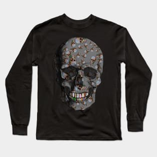 Happy Skulls Random Pattern (Gray) Long Sleeve T-Shirt